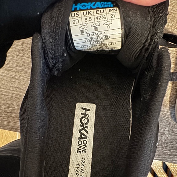 HOKA ONE ONE Mach 4 'Black Dark Shadow' 1113528-BDSD
Men’s 9D - Picture 9 of 13